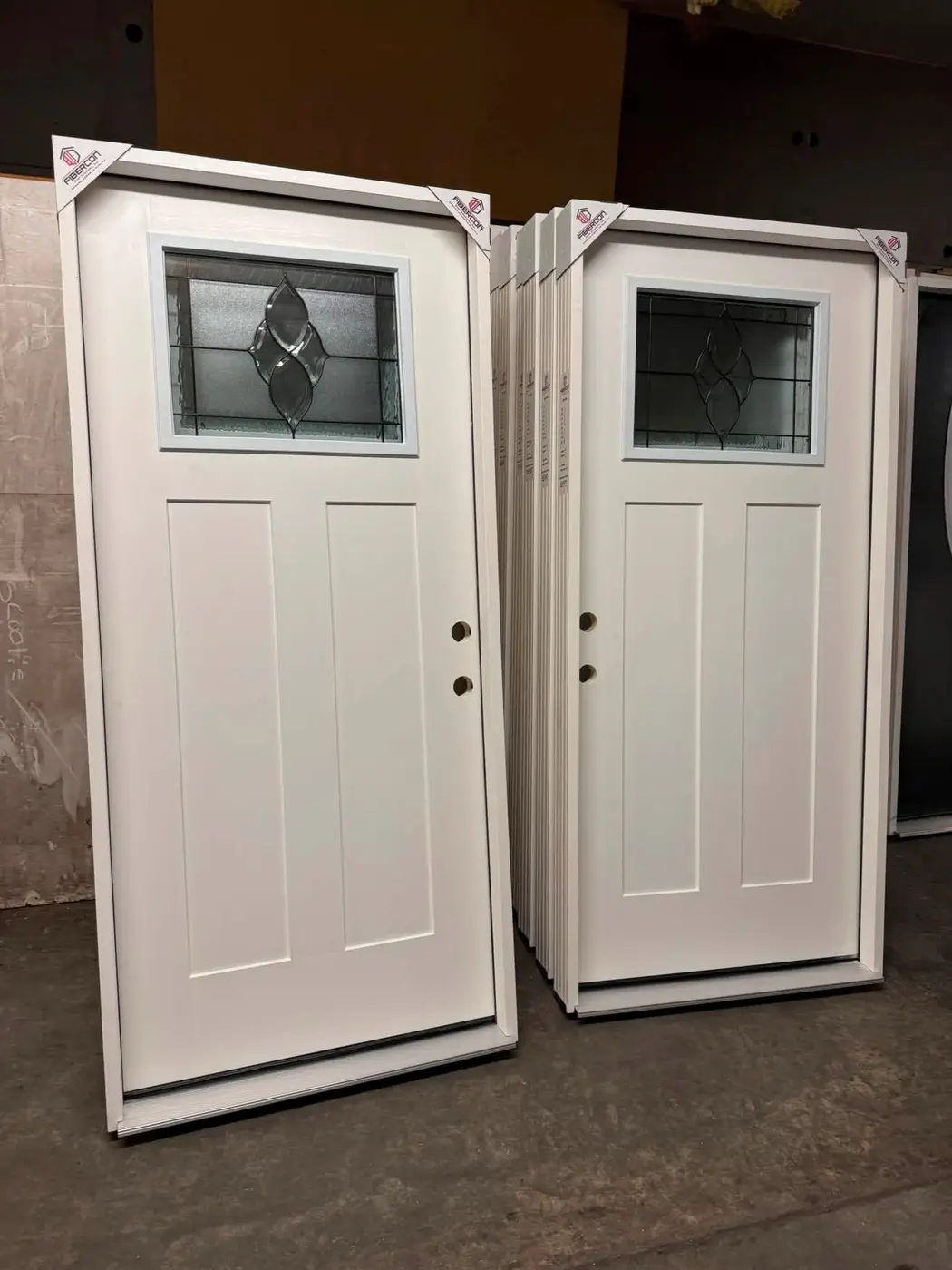 Exterior entry doors with upper windows