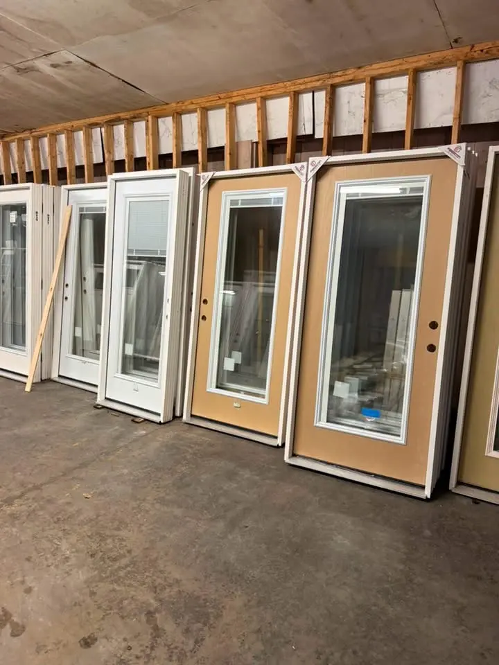 Selection of exterior doors stored at the Brenton Services warehouse