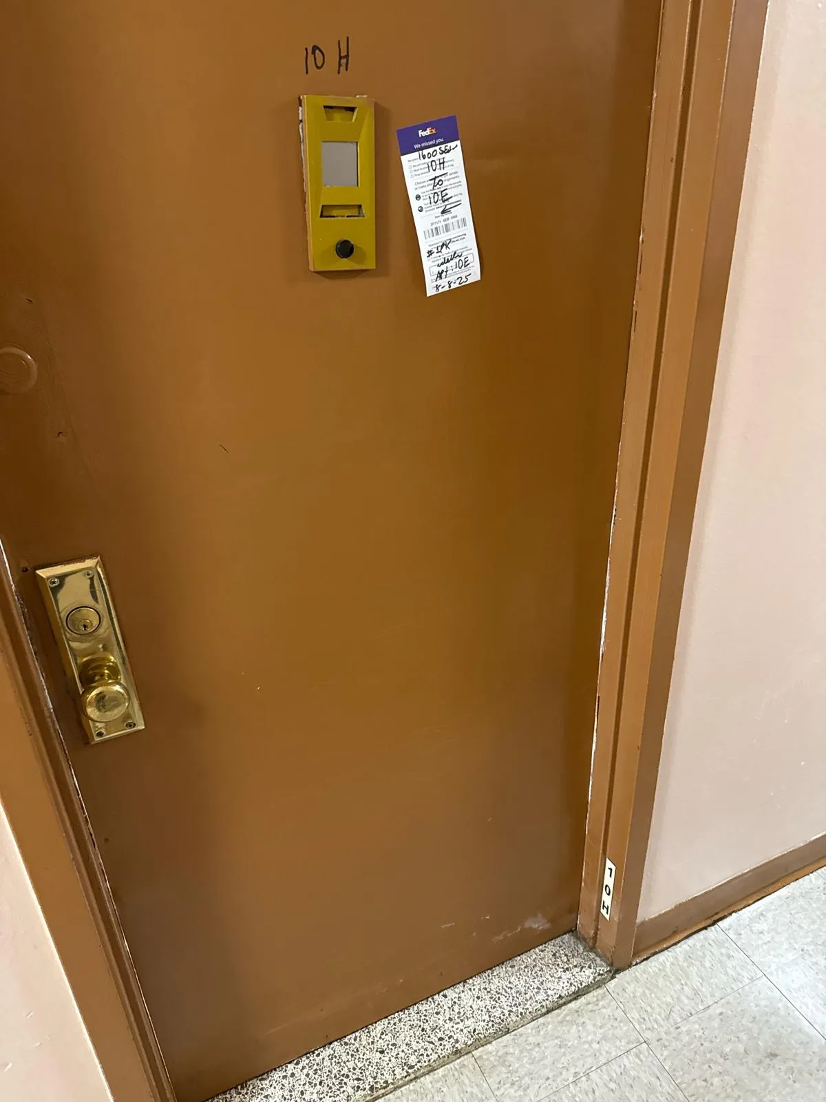 Brown commercial entry door