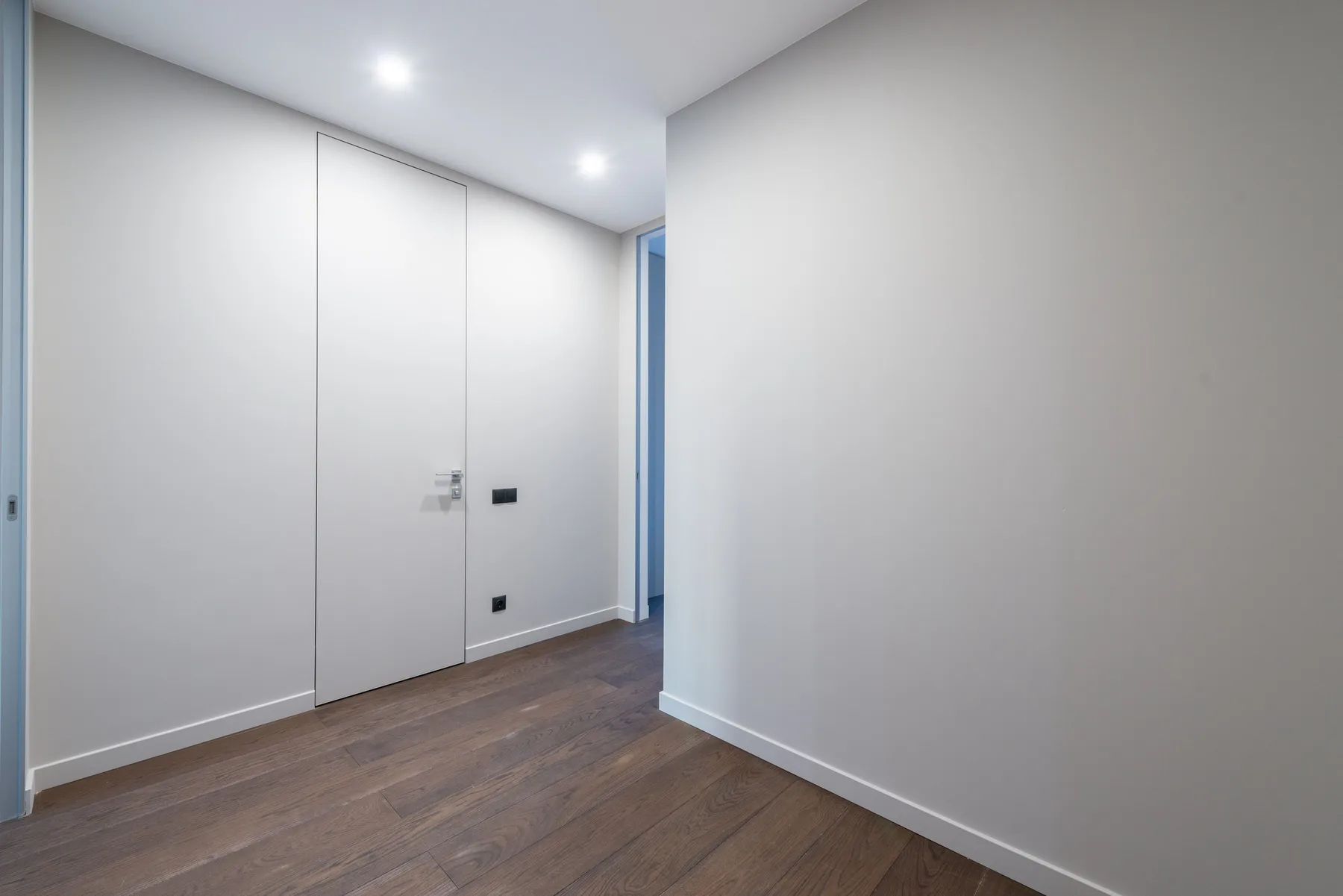 Gray interior entry door