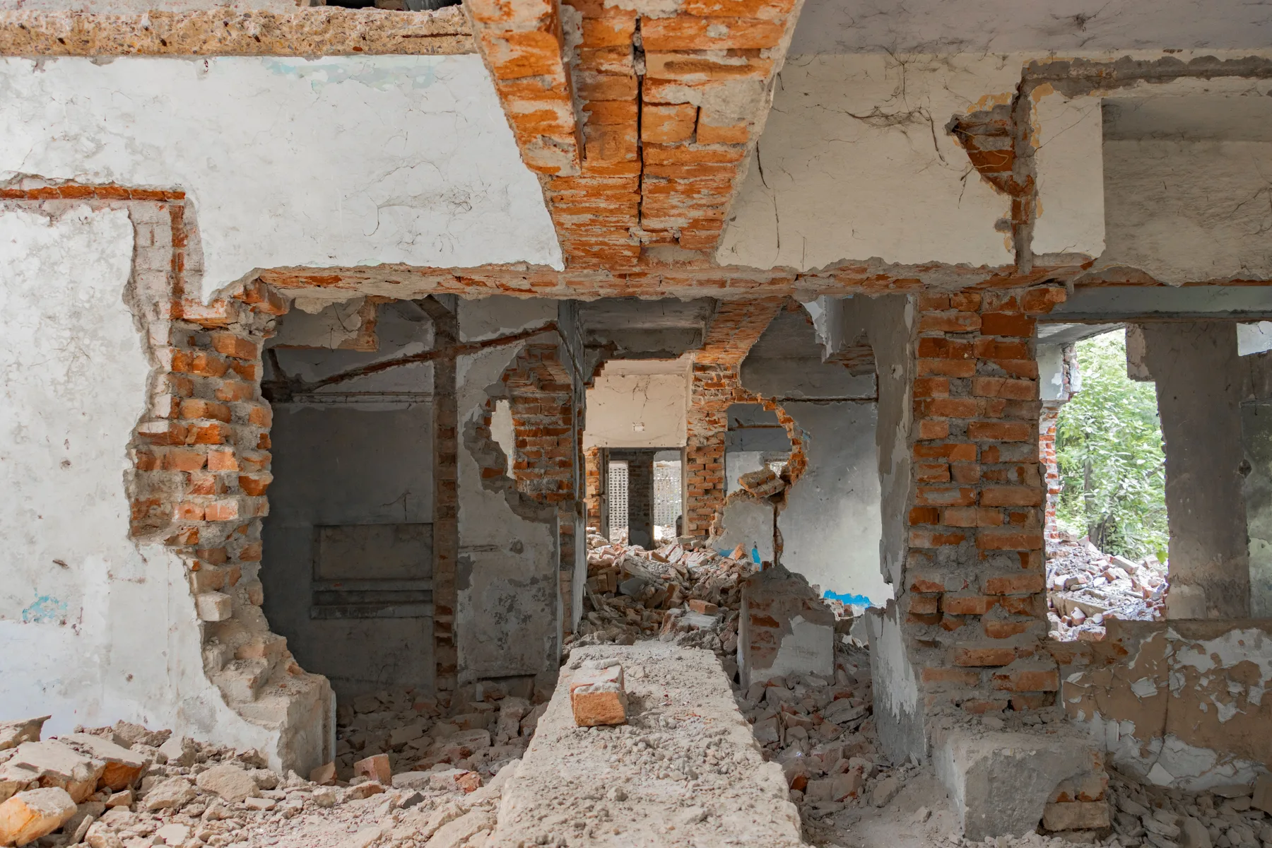 Unfinished white interior doorway