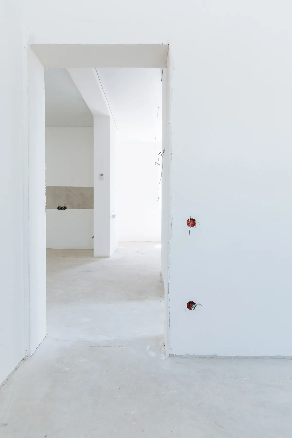 White interior door and window trim