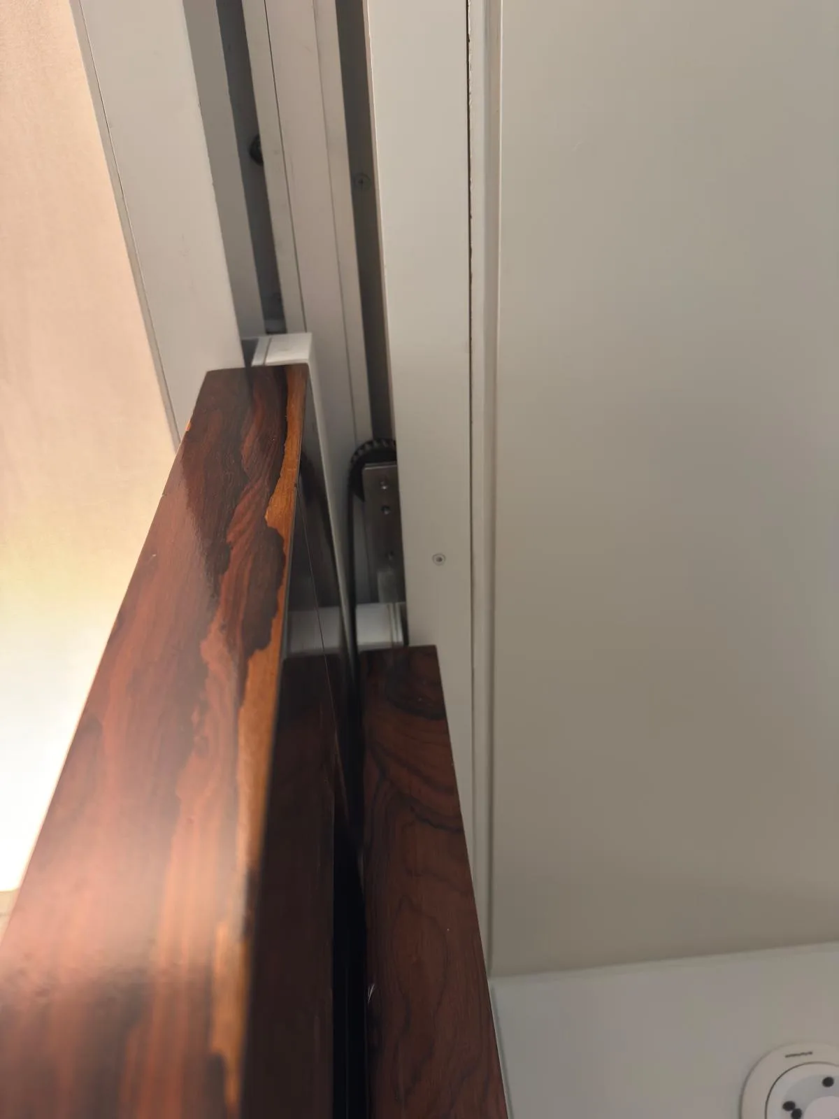 Pocket door track repair detail