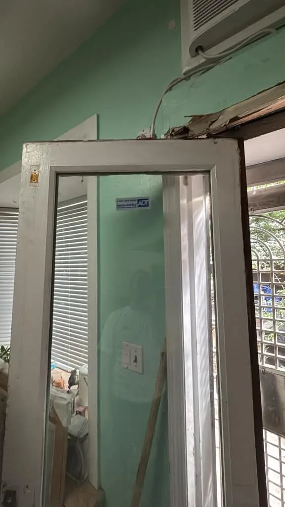 Sliding door frame repair preparation