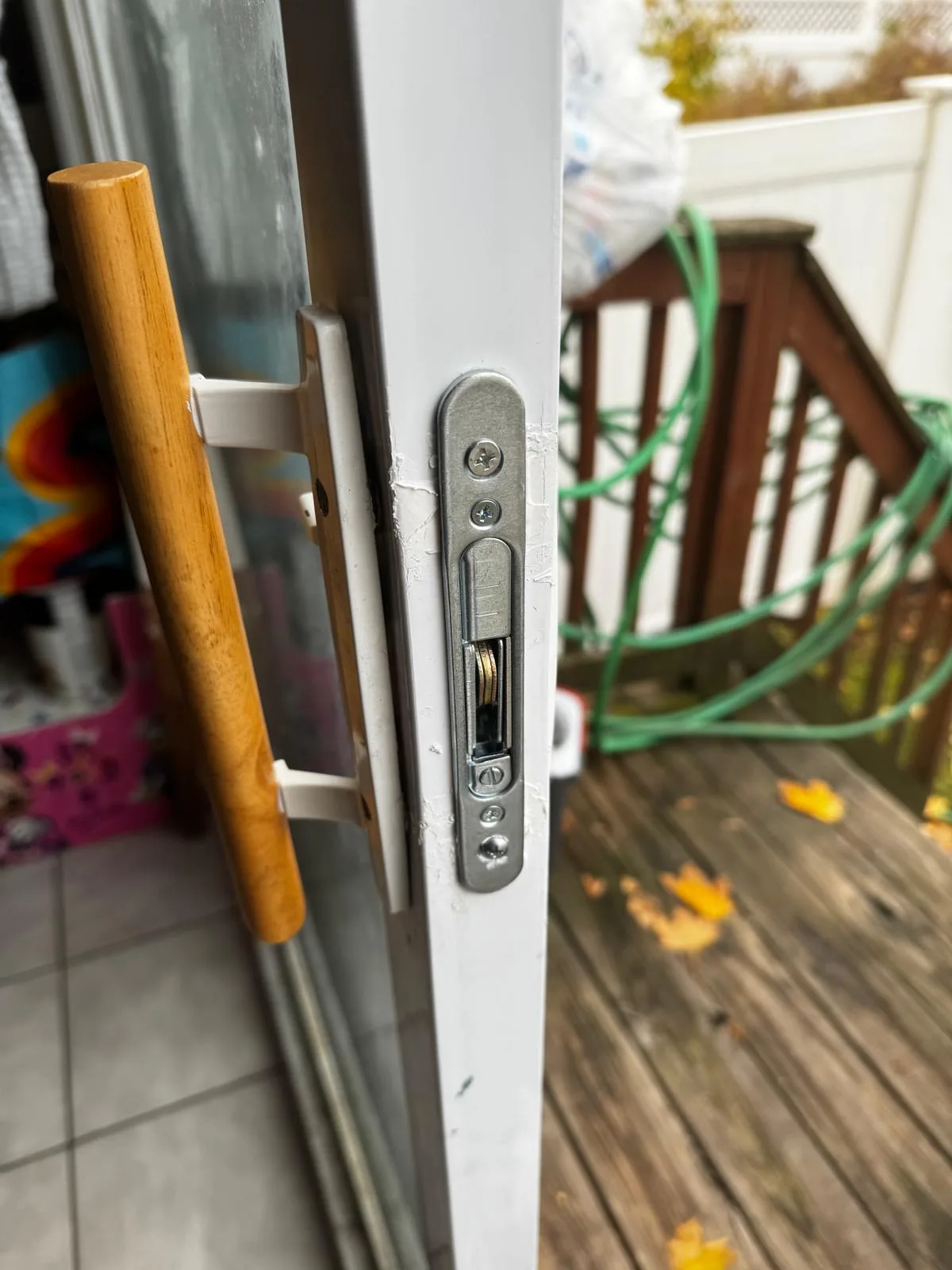 Sliding door mortise lock detail