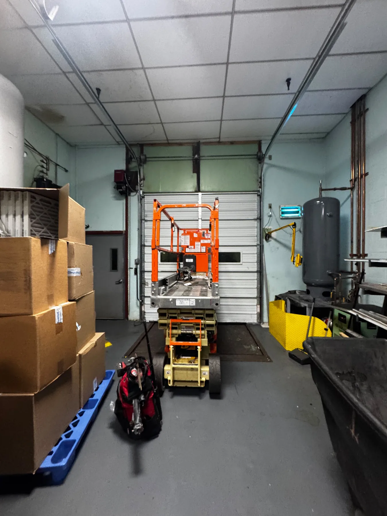 Garage door lift access platform