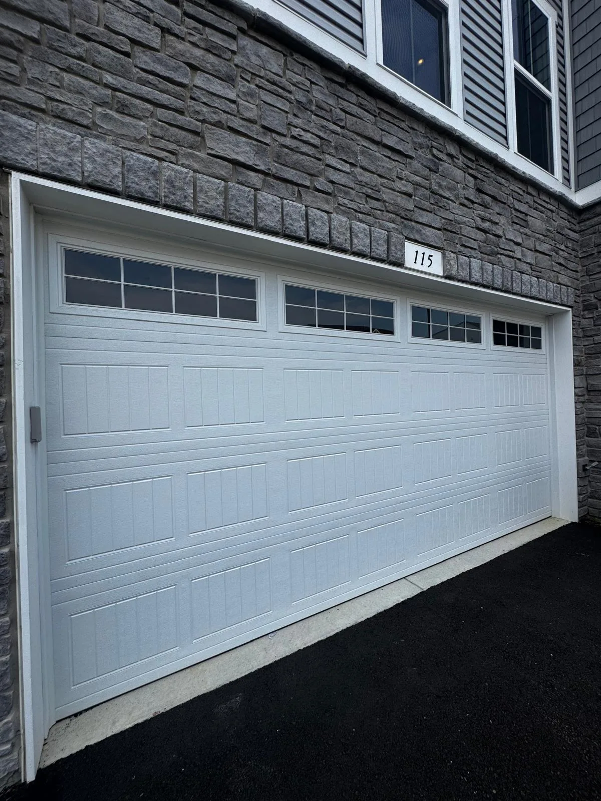 White sectional garage door exterior