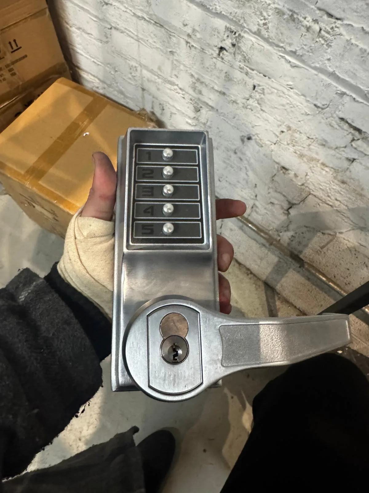 Commercial keypad lock hardware