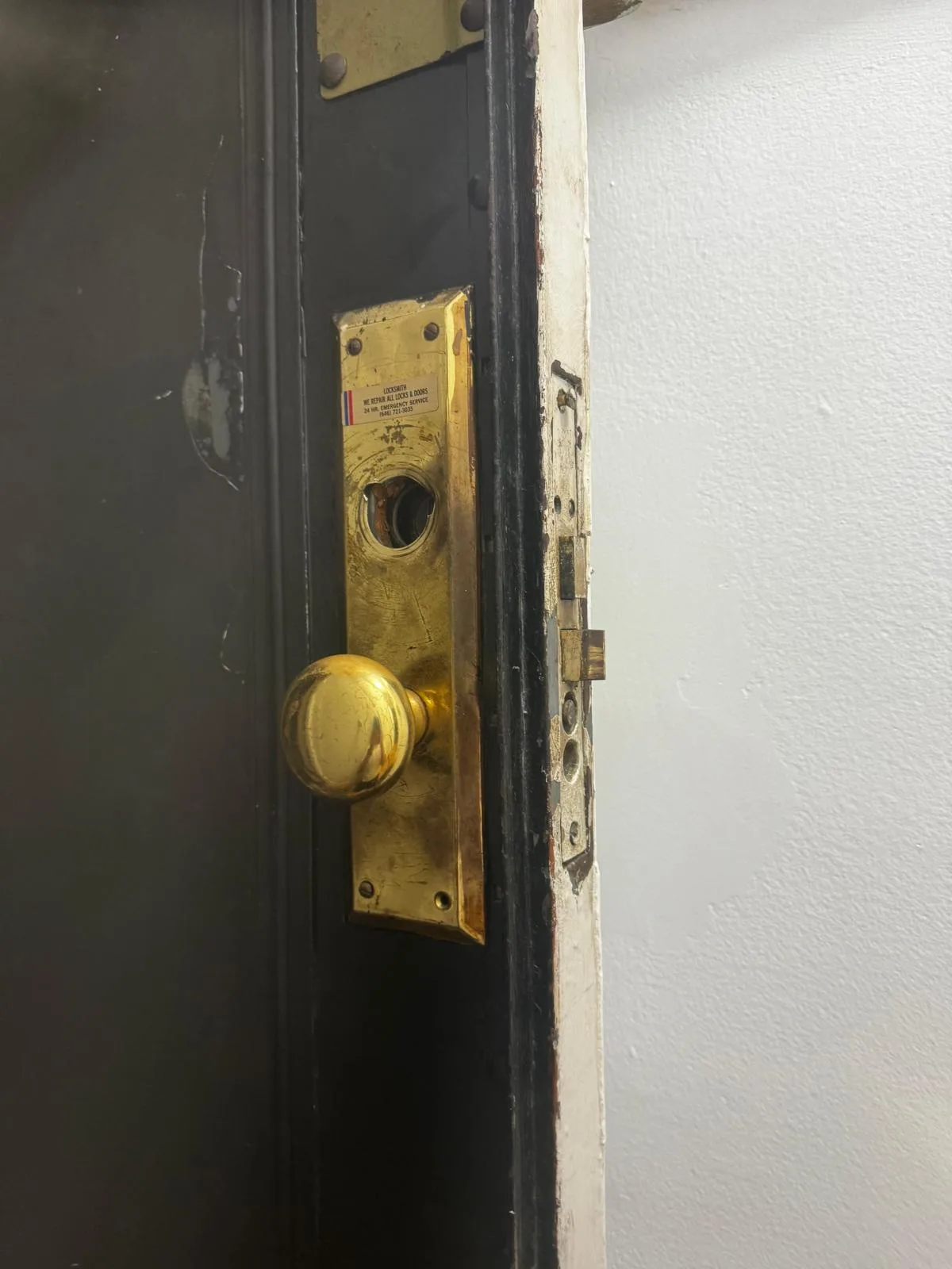 Brass mortise lock and knob