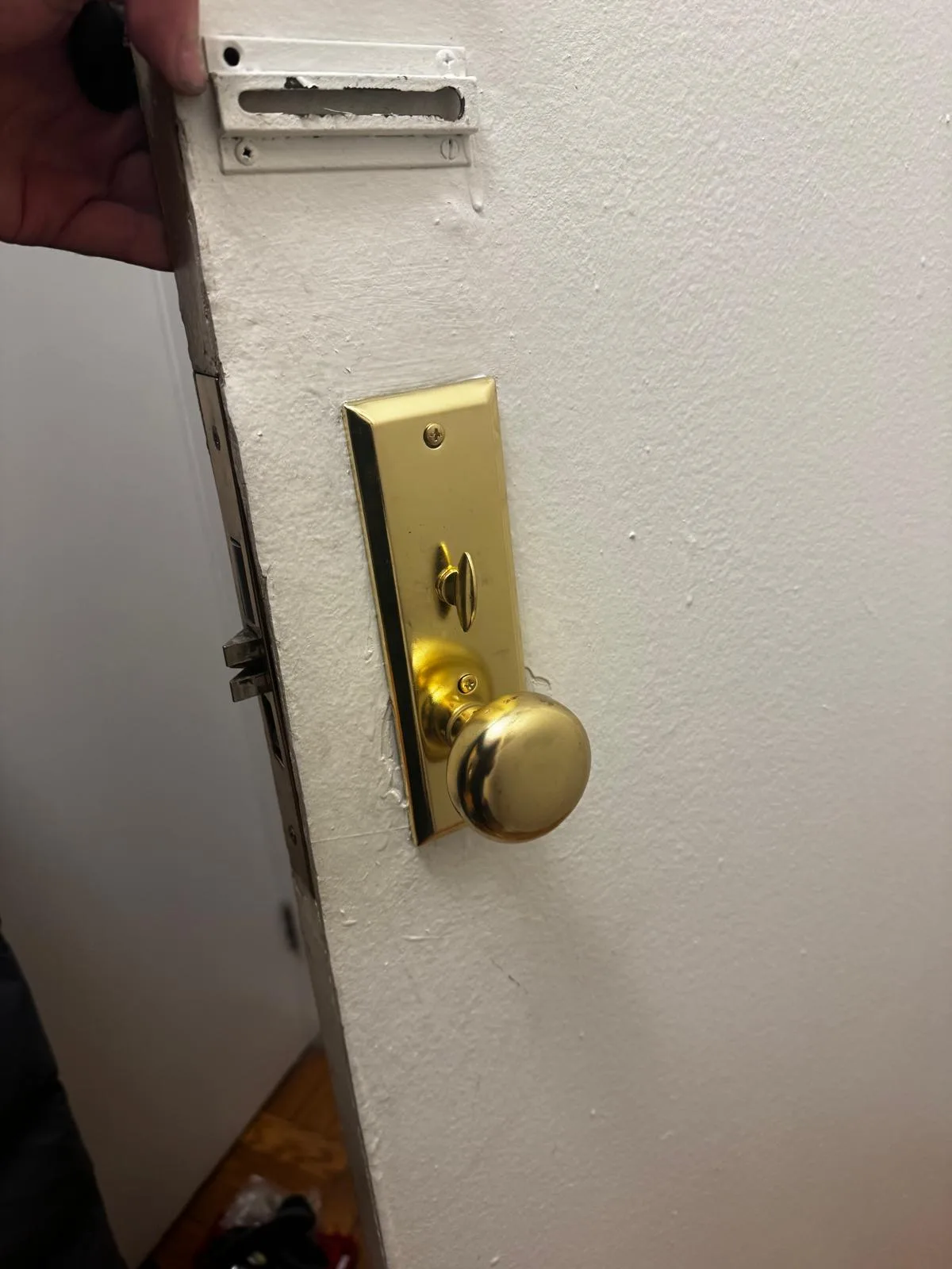 Brass mortise lock with lever