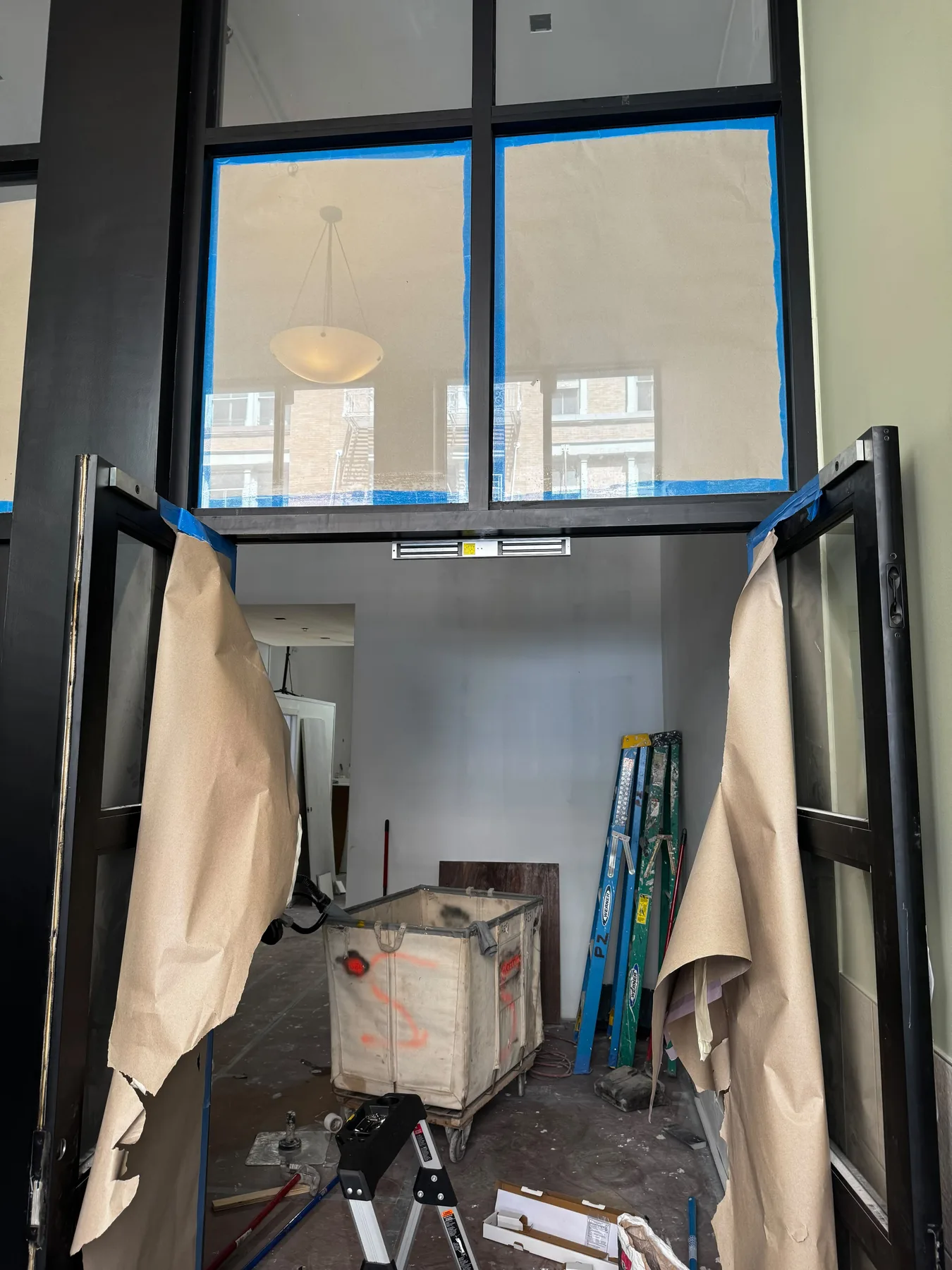 Glass entry magnetic lock installation