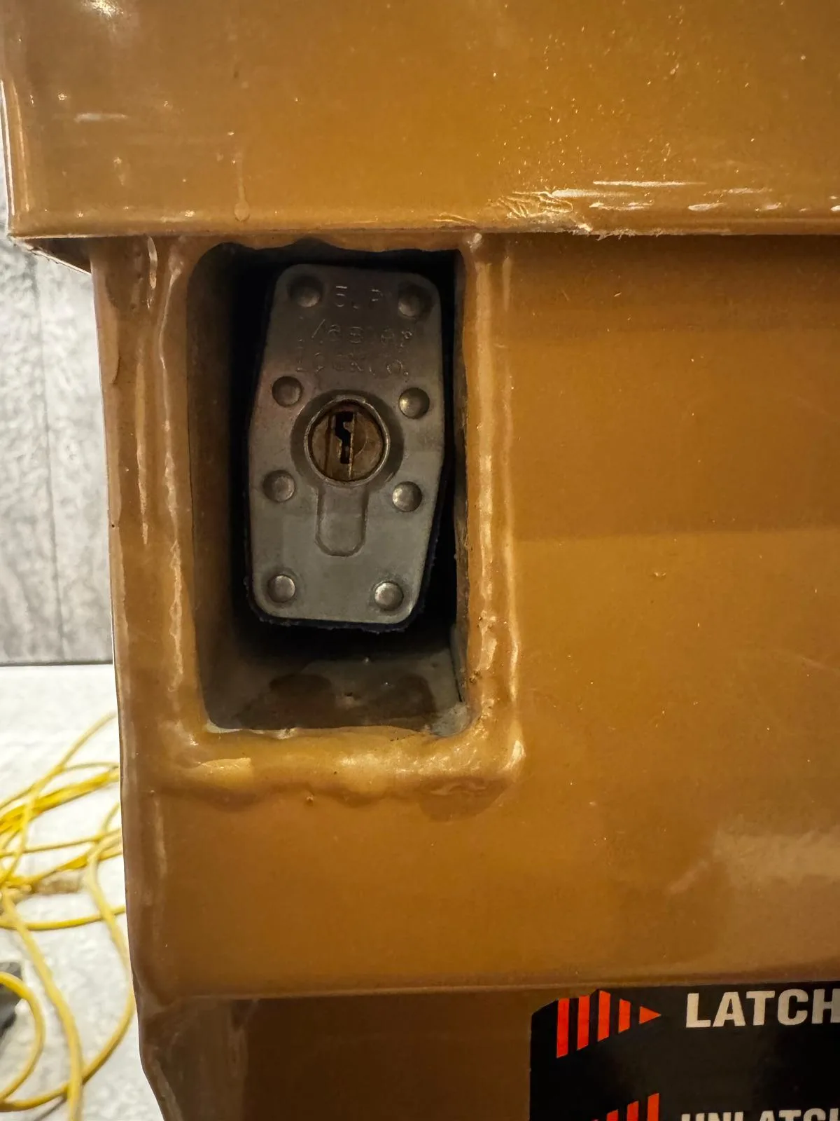 Safe door bolt lock closeup